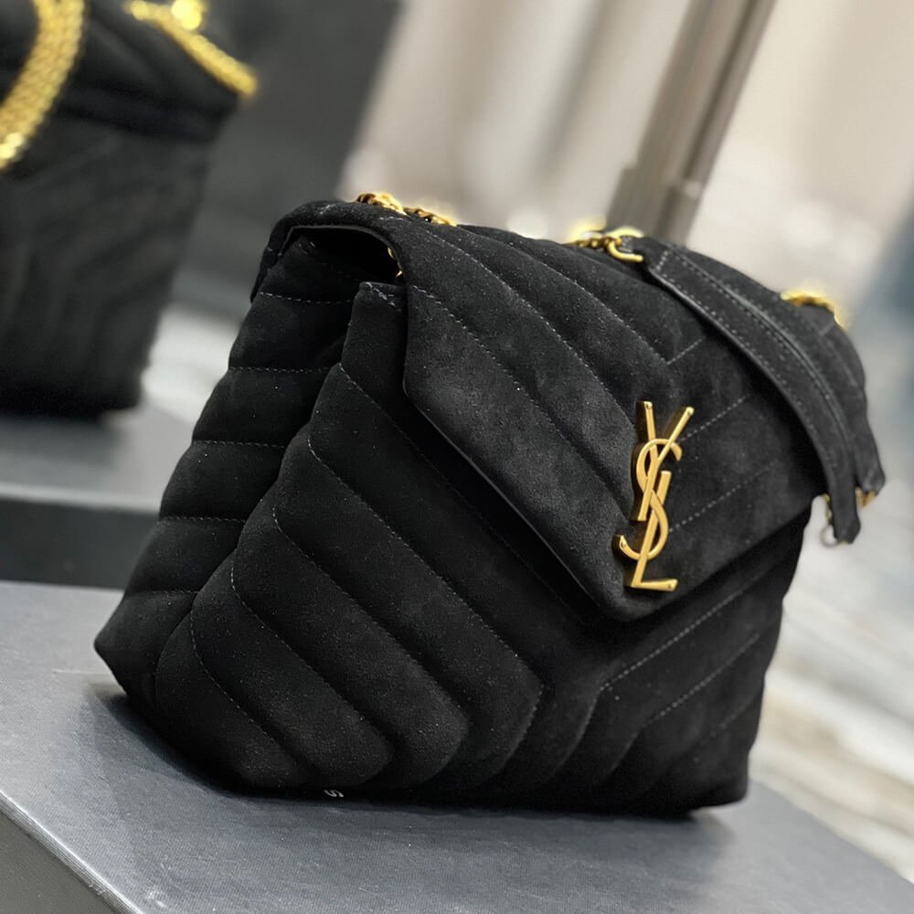LOULOU SMALL CHAIN BAG IN “Y” QUILTED SUEDE - Image 3