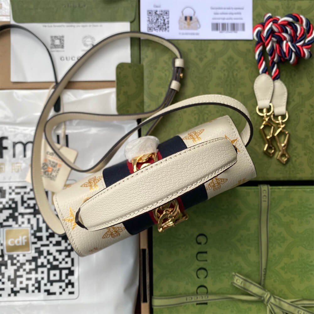 GG Sylvie Bee Star mini leather bag - 画像5