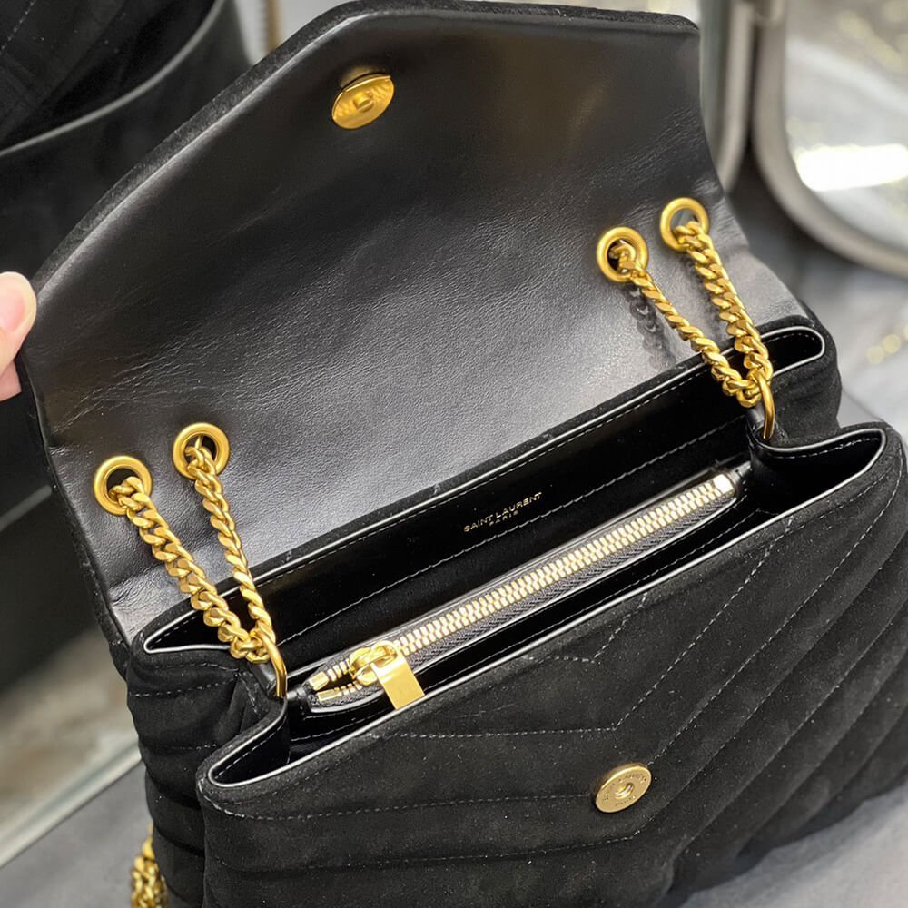 LOULOU SMALL CHAIN BAG IN “Y” QUILTED SUEDE - Image 8