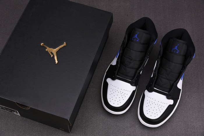 Jordan 1 Mid White Black Royal - 554724-140 - Image 9